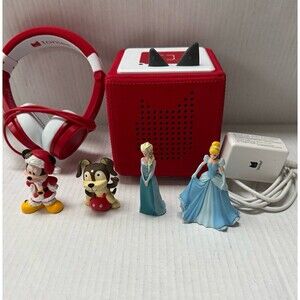 Disney Toniebox 4 Tonies, Elsa Frozen, Puppy, Mickey, Cinderella with Headphones